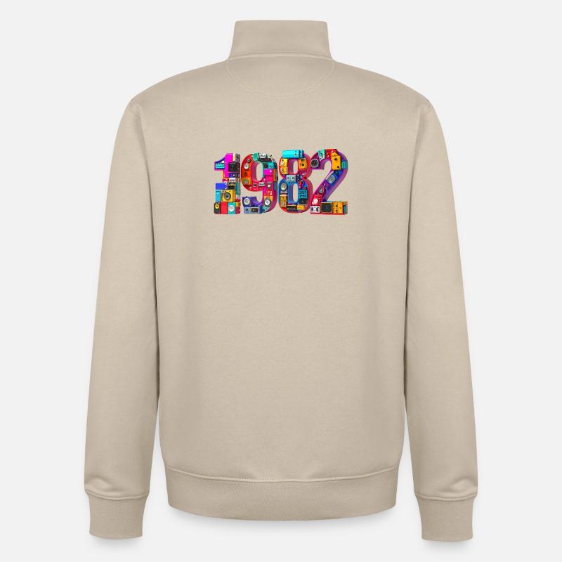 1982 – Geburt, Abitur, Einschulung, Heirat, Ehe - Unisex Organic Zip Sweatshirt von Stanley/Stella - Cremebeige