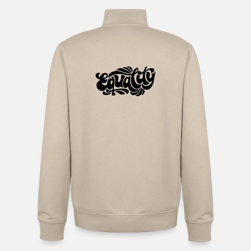 Egalité – Conception d’une déclaration féministe - Sweat zippé unisexe en coton bio Stanley/Stella - beige crème