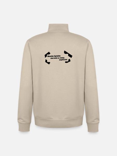Sayings not appropriate - Unisex Organic Zip Sweatshirt by Stanley/Stella - desert dust