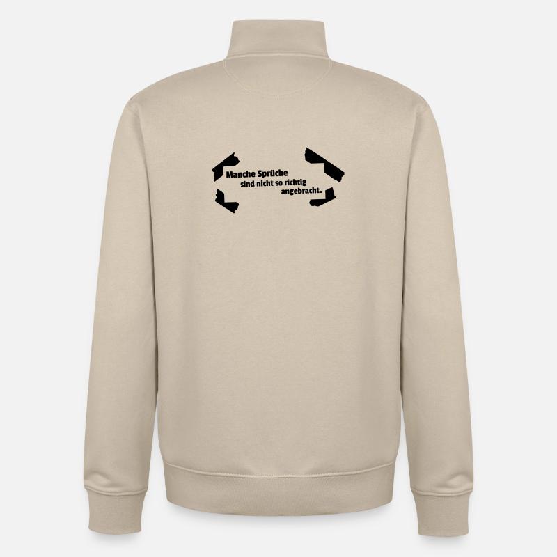 Dictons inappropriés - Sweat zippé unisexe en coton bio Stanley/Stella - beige crème