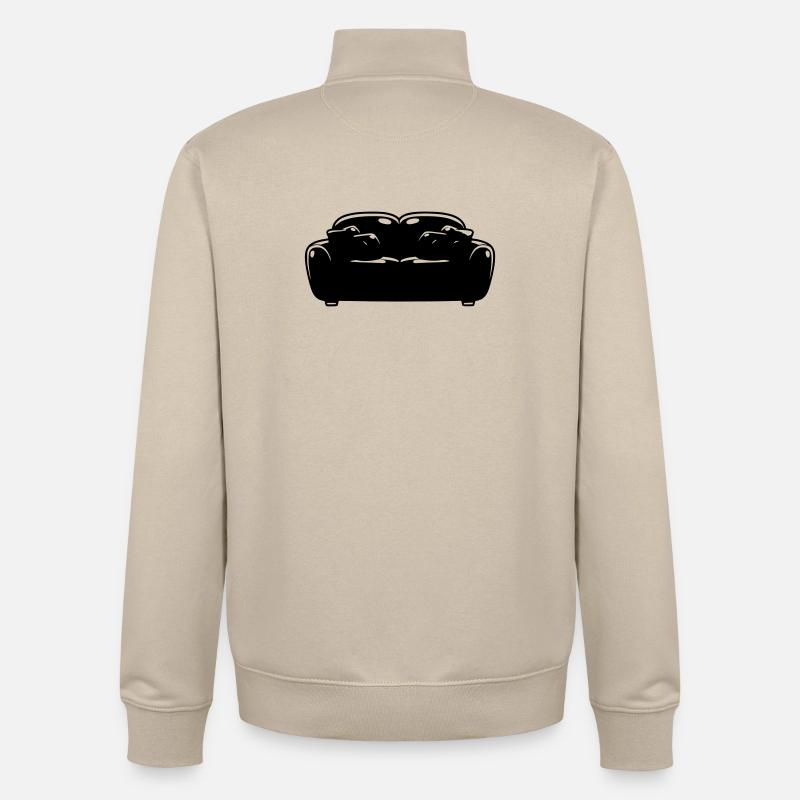 Silhouette de canapé Détendue Vector - Sweat zippé unisexe en coton bio Stanley/Stella - beige crème