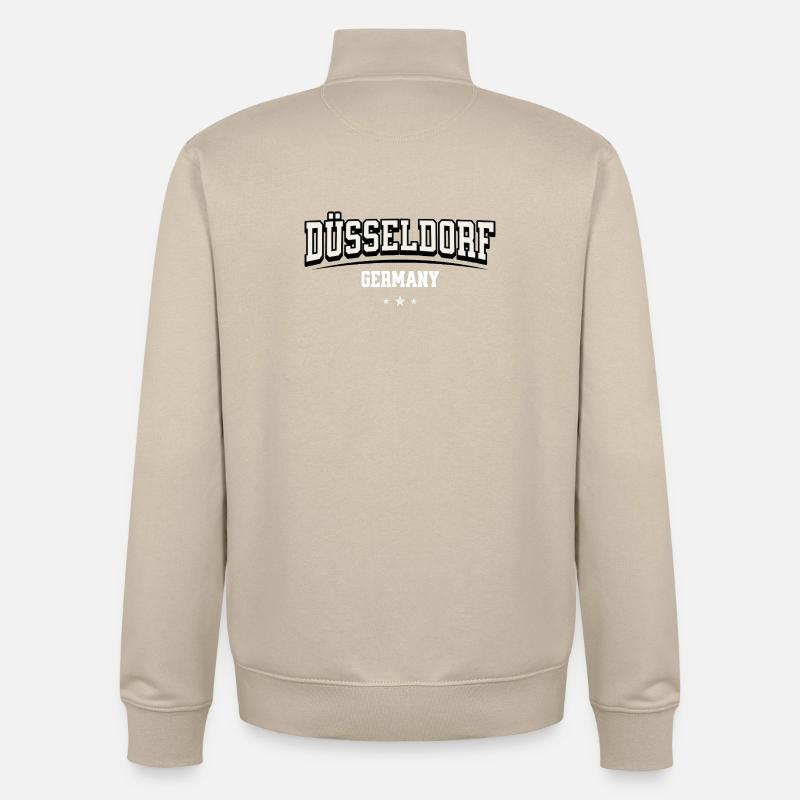 Düsseldorf Germany Blockschrift-Logo - Unisex Organic Zip Sweatshirt von Stanley/Stella - Cremebeige