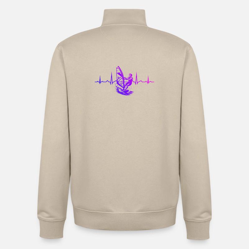 Statement for all windsurfers - Unisex Organic Zip Sweatshirt by Stanley/Stella - desert dust
