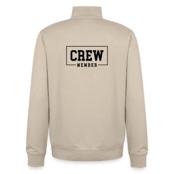 crew member - Unisex Organic Zip Sweatshirt by Stanley/Stella - desert dust - Back - AI Model Male 185 dark (185cm)