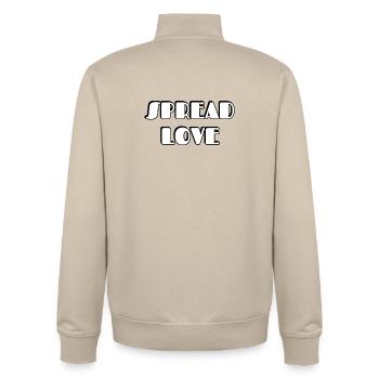 Spread Love Bold Typographic Design - Unisex Organic Zip Sweatshirt von Stanley/Stella - Cremebeige - Hinten - AI Model Male 185 dark (185cm)