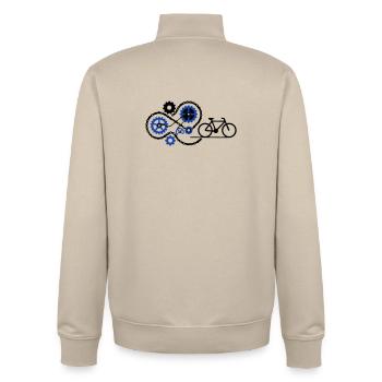 Ingenious Bicycle Gear Mechanics - Unisex Organic Zip Sweatshirt by Stanley/Stella - desert dust - Back - AI Model Male 185 dark (185cm)