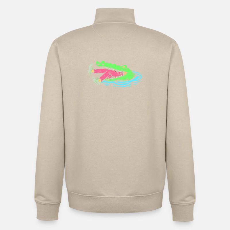 Chasse au crocodile Chasse Chasse - Sweat zippé unisexe en coton bio Stanley/Stella - beige crème
