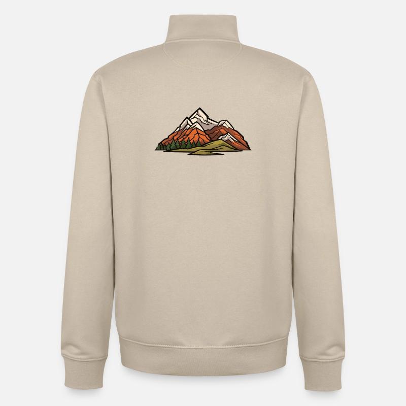 Berge Landschaft - Unisex Organic Zip Sweatshirt von Stanley/Stella - Cremebeige