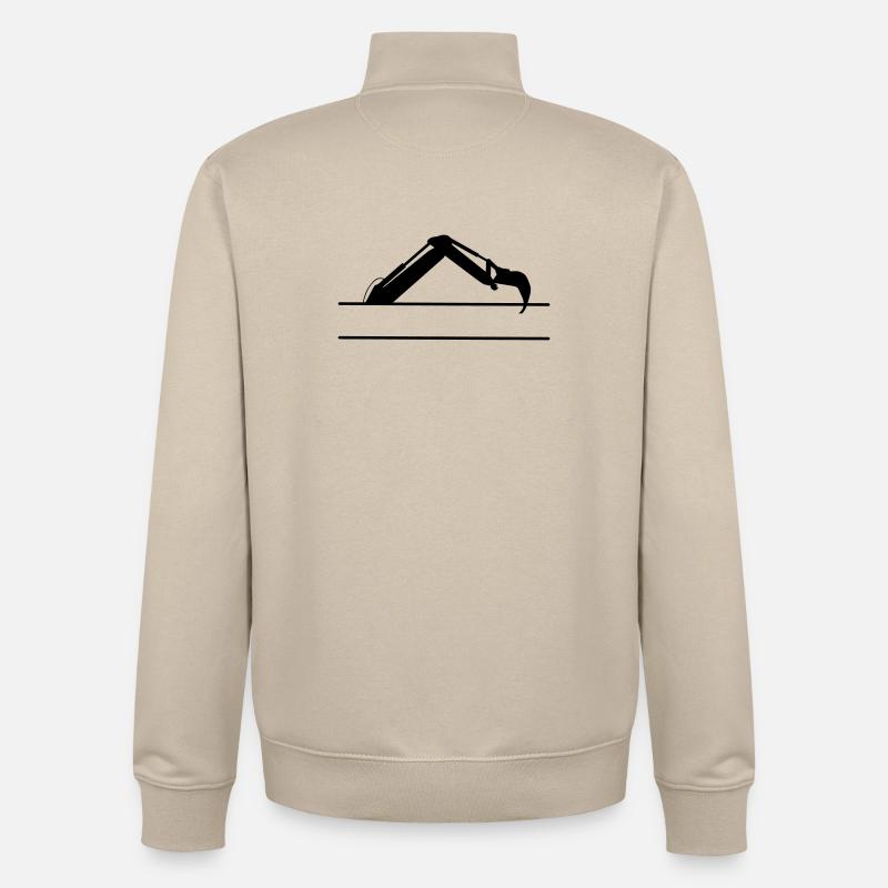 Baggerarm maßgeschneidert – Baukonstruktion - Unisex Organic Zip Sweatshirt von Stanley/Stella - Cremebeige