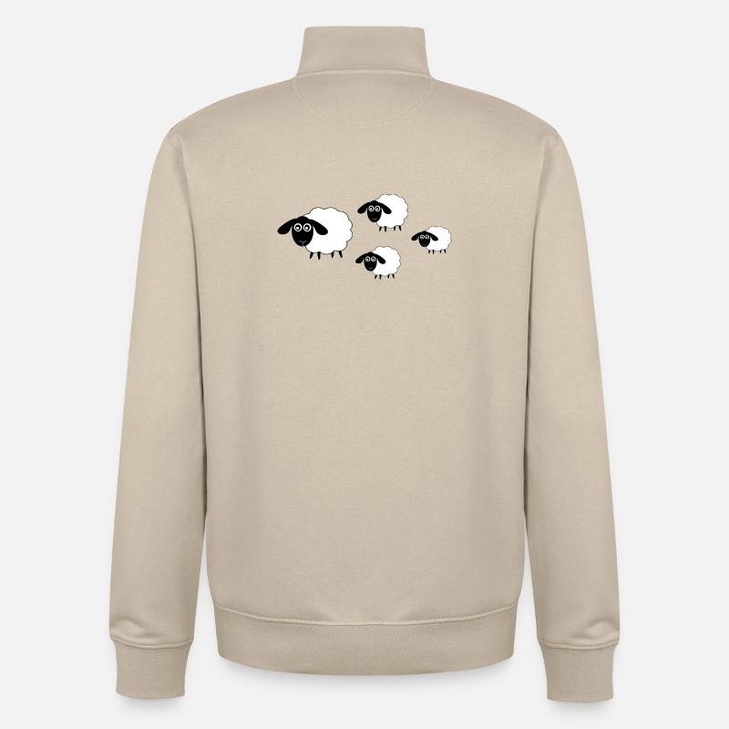 Schafe Schäfchen Lamm - Unisex Organic Zip Sweatshirt von Stanley/Stella - Cremebeige