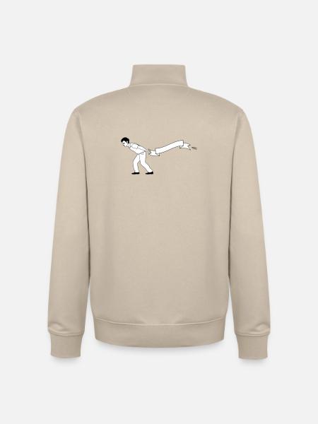 man pulls Banner | Banner bearer - Unisex Organic Zip Sweatshirt by Stanley/Stella - desert dust