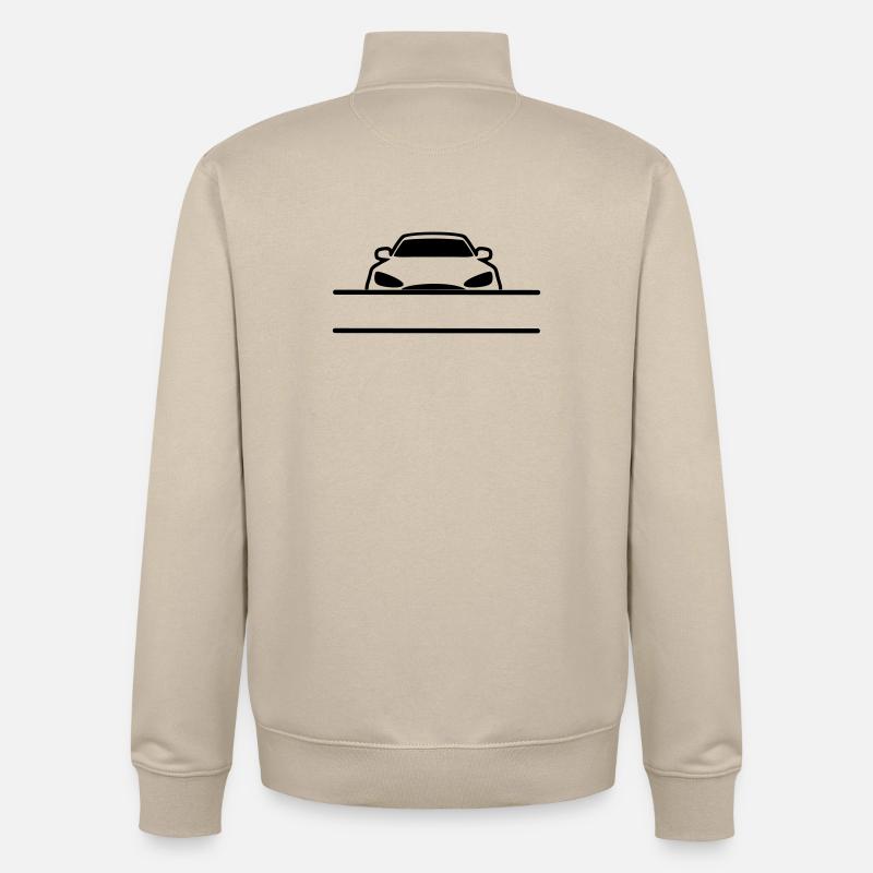 Bannière de nom de voiture - Sweat zippé unisexe en coton bio Stanley/Stella - beige crème