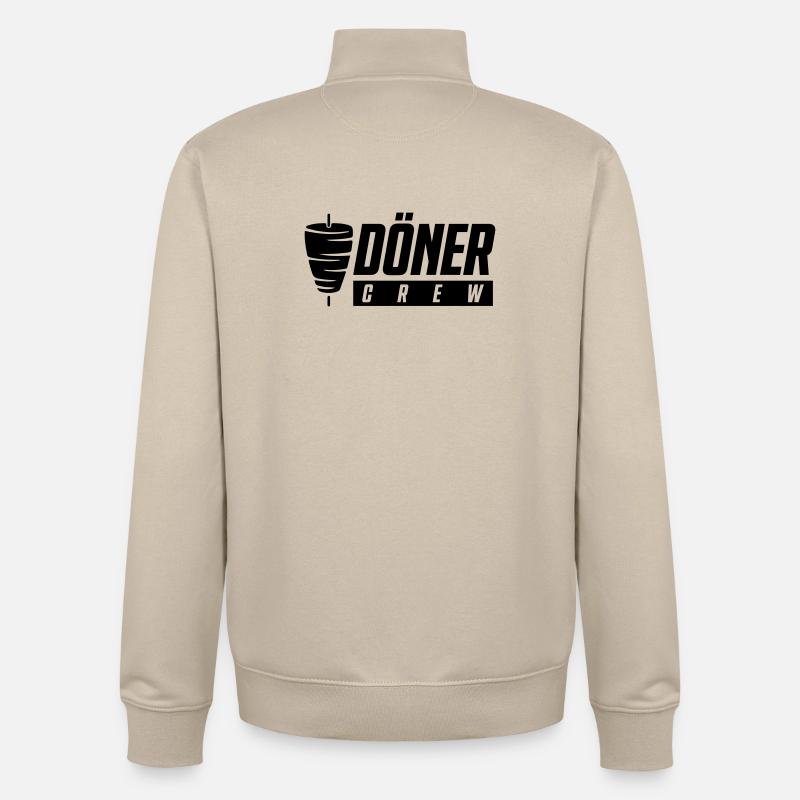 L’équipe Döner - Sweat zippé unisexe en coton bio Stanley/Stella - beige crème