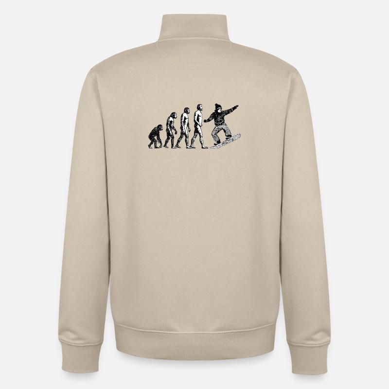 Evolution zum Snowboarder Grunge Design - Unisex Organic Zip Sweatshirt von Stanley/Stella - Cremebeige