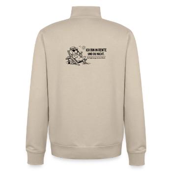 Lustiges Rentner Bild Spruch Dackel - Unisex Organic Zip Sweatshirt von Stanley/Stella - Cremebeige - Hinten - AI Model Male 185 dark (185cm)
