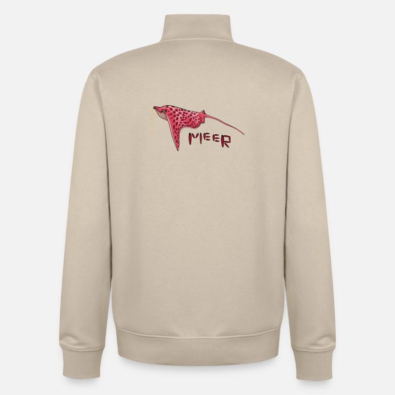 Stingray - Sweat zippé unisexe en coton bio Stanley/Stella - beige crème