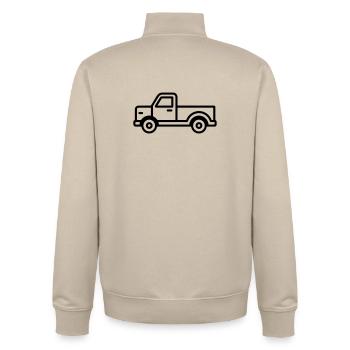camion - Sweat zippé unisexe en coton bio Stanley/Stella - beige crème - Dos - AI Model Male 185 dark (185cm)