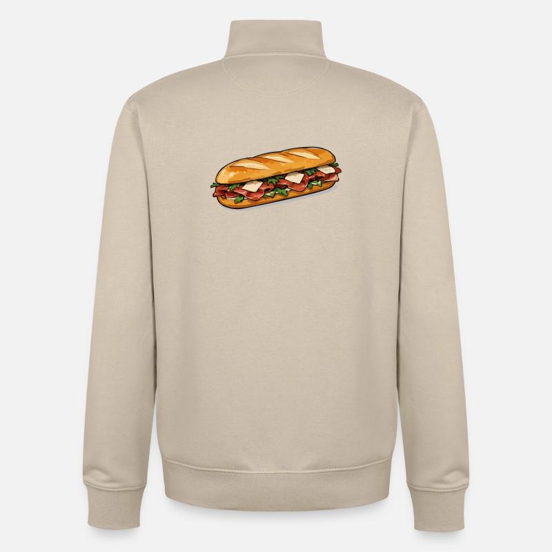 Knuspriger HotDog Comicstil - Unisex Organic Zip Sweatshirt von Stanley/Stella - Cremebeige