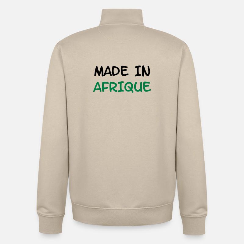 Made in AFRICA! - Unisex Organic Zip Sweatshirt by Stanley/Stella - desert dust