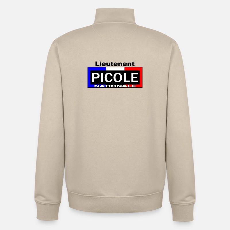 Picole Nationale Lieutenant - Sweat zippé unisexe en coton bio Stanley/Stella - beige crème
