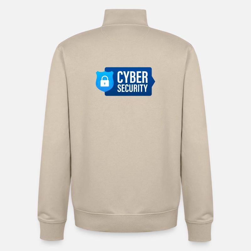 cyber security, ordinateur - Sweat zippé unisexe en coton bio Stanley/Stella - beige crème