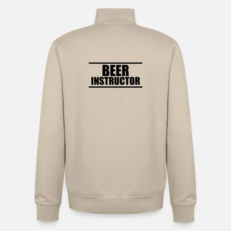Beer Instructor B - Sweat zippé unisexe en coton bio Stanley/Stella - beige crème