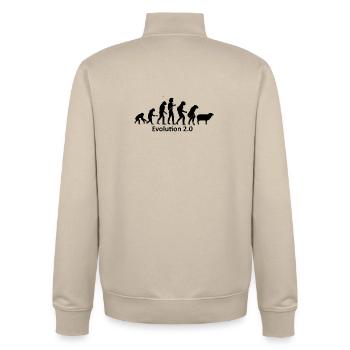 Evolution des Menschen in Silhouette - Unisex Organic Zip Sweatshirt von Stanley/Stella - Cremebeige - Hinten - AI Model Male 185 dark (185cm)