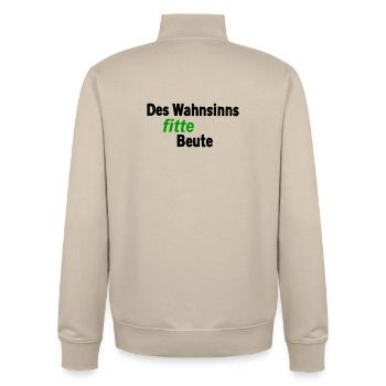 Wahnsinns fitte Beute - Unisex Organic Zip Sweatshirt von Stanley/Stella - Cremebeige - Hinten - AI Model Male 185 dark (185cm)
