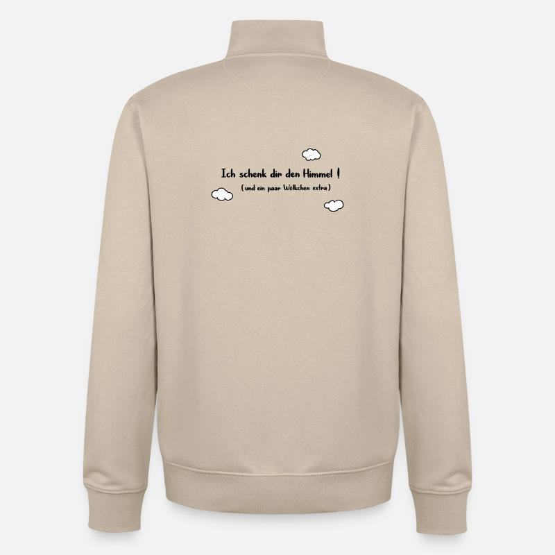Ich schenk dir den Himmel - Unisex Organic Zip Sweatshirt von Stanley/Stella - Cremebeige