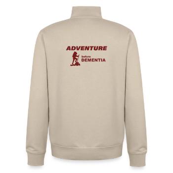 CLIMBING ADVENTURE - Unisex Organic Zip Sweatshirt by Stanley/Stella - desert dust - Back - AI Model Male 185 dark (185cm)