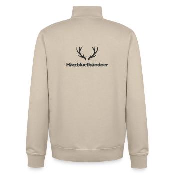 Härzbluetbündner - Unisex Organic Zip Sweatshirt von Stanley/Stella - Cremebeige - Hinten - AI Model Male 185 dark (185cm)
