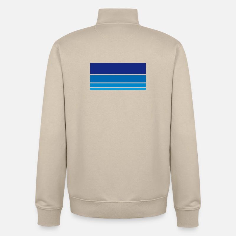 Arrière-plan bleu - Sweat zippé unisexe en coton bio Stanley/Stella - beige crème