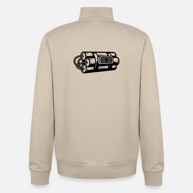 Time Bomb Explosive Dynamite - Unisex Organic Zip Sweatshirt by Stanley/Stella - desert dust