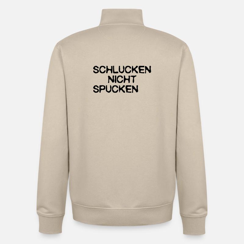 avaler ne pas cracher, - Sweat zippé unisexe en coton bio Stanley/Stella - beige crème