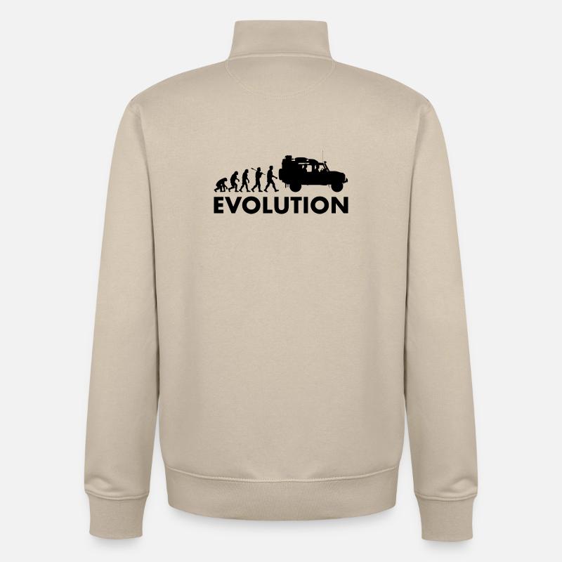 Defender 110 Évolution tout-terrain - Sweat zippé unisexe en coton bio Stanley/Stella - beige crème