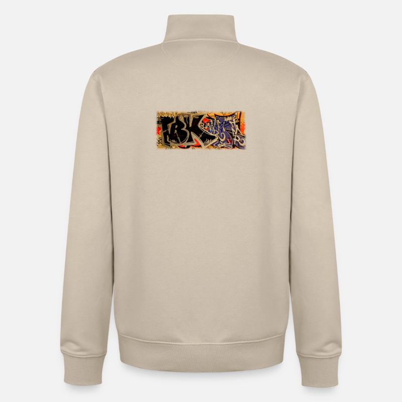 Graffiti - Sweat zippé unisexe en coton bio Stanley/Stella - beige crème