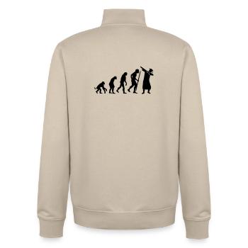 Evolution dab dabbing graduation college student - Unisex Organic Zip Sweatshirt by Stanley/Stella - desert dust - Back - AI Model Male 185 dark (185cm)