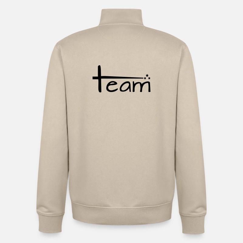 Team Style mit Sternen - Unisex Organic Zip Sweatshirt von Stanley/Stella - Cremebeige
