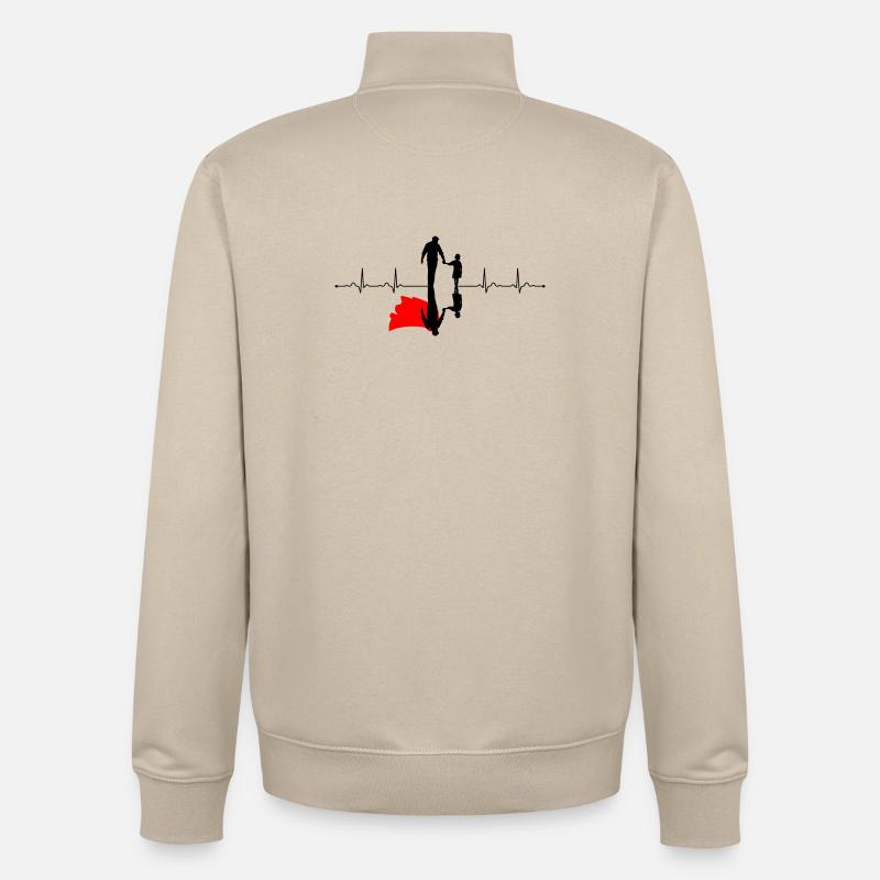 Silhouette d’Ombre Cramoisie - Sweat zippé unisexe en coton bio Stanley/Stella - beige crème