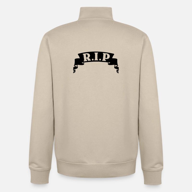 Bannière RIP du ruban - Sweat zippé unisexe en coton bio Stanley/Stella - beige crème