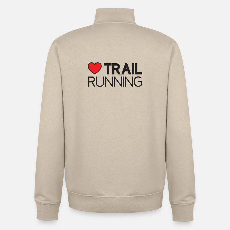 J’adore le trail running - Sweat zippé unisexe en coton bio Stanley/Stella - beige crème