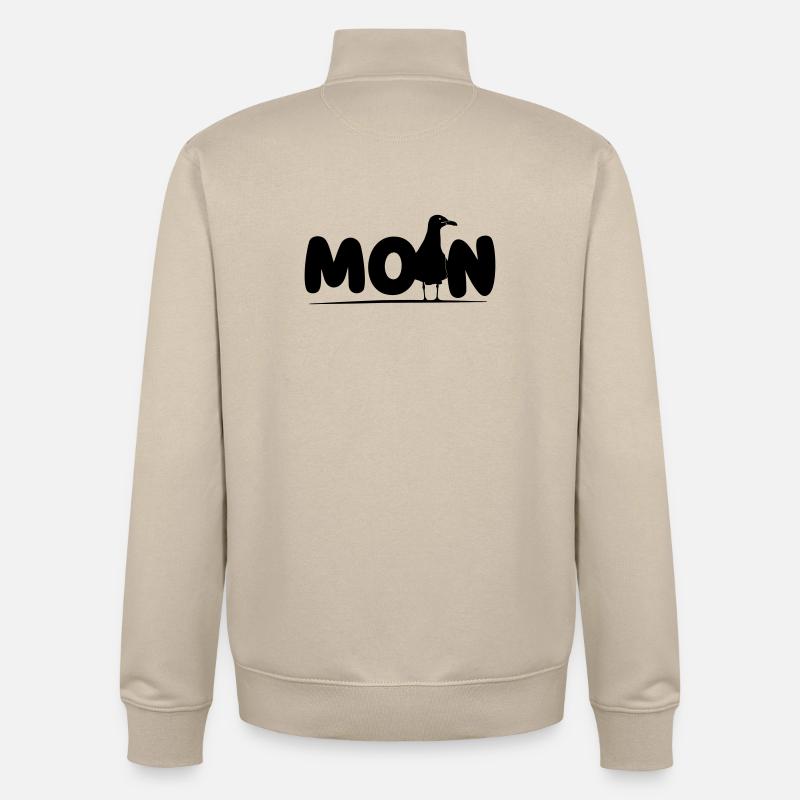 Moin mit Möwe - Unisex Organic Zip Sweatshirt von Stanley/Stella - Cremebeige