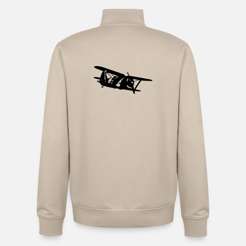 Biplan i-153 - Sweat zippé unisexe en coton bio Stanley/Stella - beige crème
