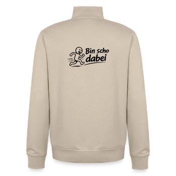 Bin scho dabei - Unisex Organic Zip Sweatshirt von Stanley/Stella - Cremebeige - Hinten - AI Model Male 185 dark (185cm)