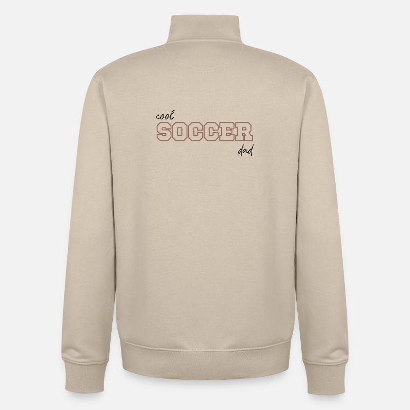 Papa de foot cool, - Sweat zippé unisexe en coton bio Stanley/Stella - beige crème