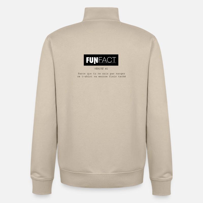 FUNFact_-2 - Sweat zippé unisexe en coton bio Stanley/Stella - beige crème
