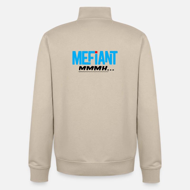 Méfiant - Sweat zippé unisexe en coton bio Stanley/Stella - beige crème