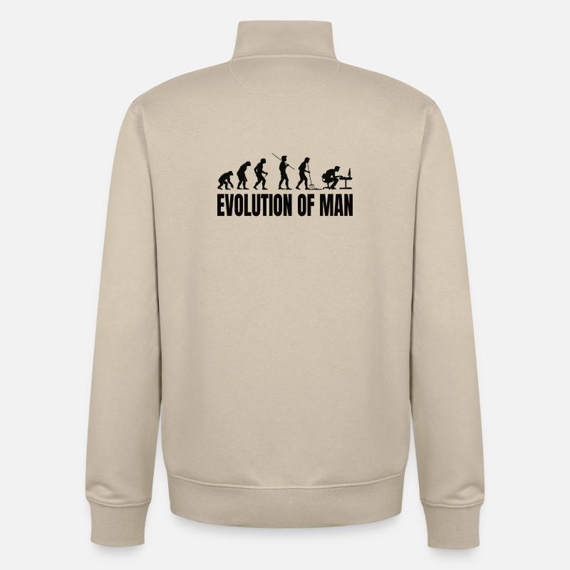 Programmierer Computerfreak Evolution - Unisex Organic Zip Sweatshirt von Stanley/Stella - Cremebeige
