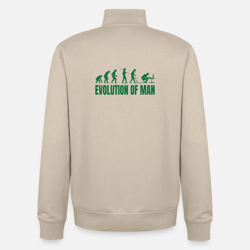 Evolution of Man Programmierer IT - Unisex Organic Zip Sweatshirt von Stanley/Stella - Cremebeige