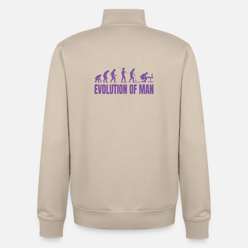 Programmer Computer Freak Evolution Retro - Unisex Organic Zip Sweatshirt by Stanley/Stella - desert dust